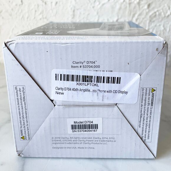 Clarity Cordless Phone D704 40db Amplified/Low Vision with CID Display - Picture 8 of 8